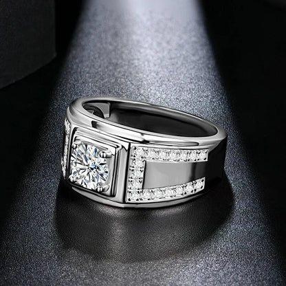 Luxury Moissanite Men Rings. 1.0 Carat. D VVS1.