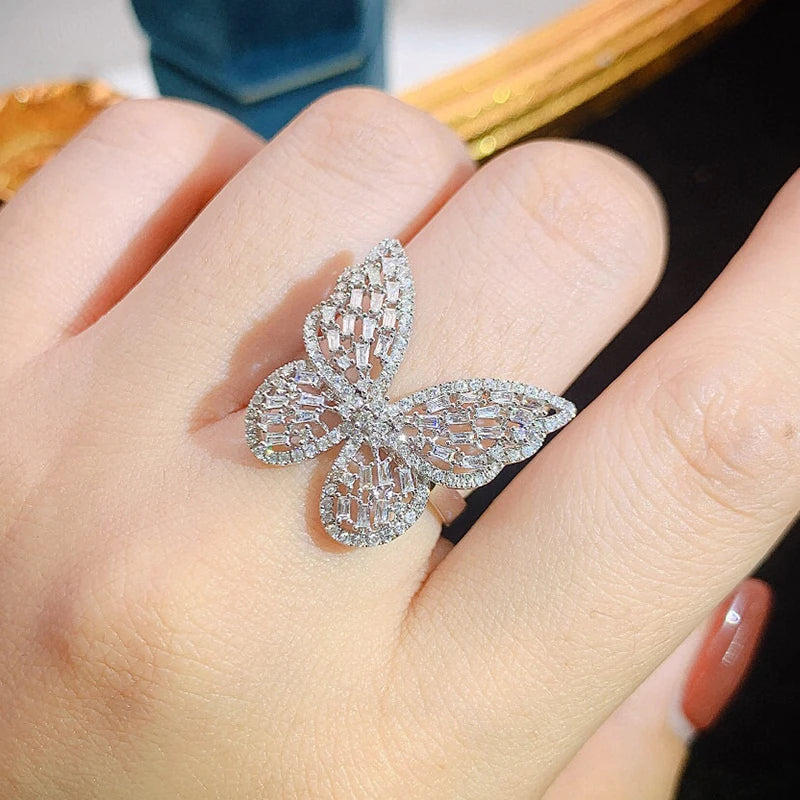 0.60ct Diamond Butterfly Ring in 18K White Gold.