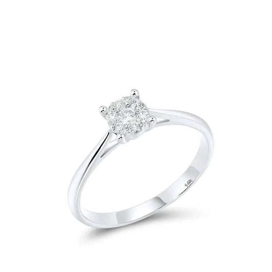 Elegant White Gold Rings For Women. Natural Diamond Engagement Rings.