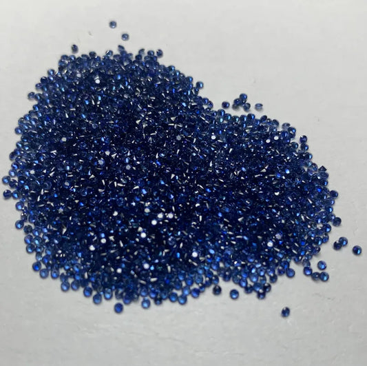 Royal Blue Sapphire. Round 0.7mm To 1.9mm. Natural Sapphire.