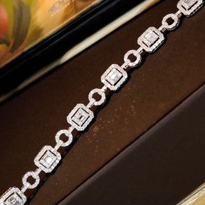 18K Rose Gold. Natural Diamond Bracelet. 1.70 Carat. Diamond Jewelry.