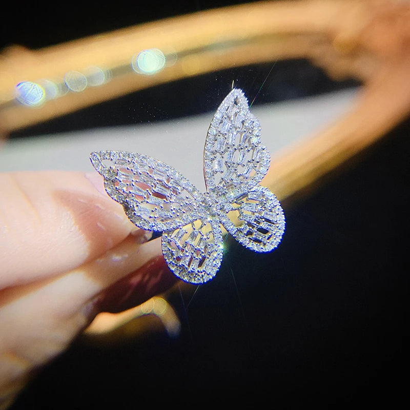 0.60ct Diamond Butterfly Ring in 18K White Gold.