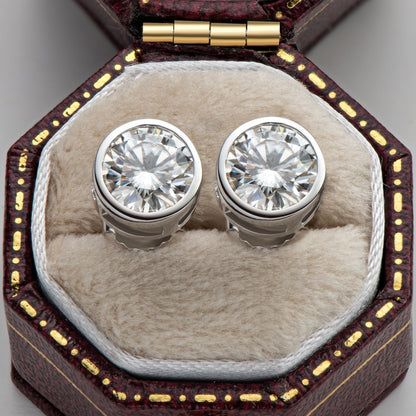 Luxury Moissanite Diamond Stud Earrings. 1.0 to 2.0 Carat. D VVS1.