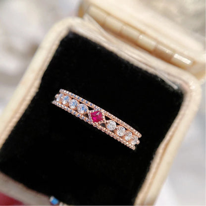 Elegant Ruby and Diamond Ring. Natural Square Ruby Real Diamonds.