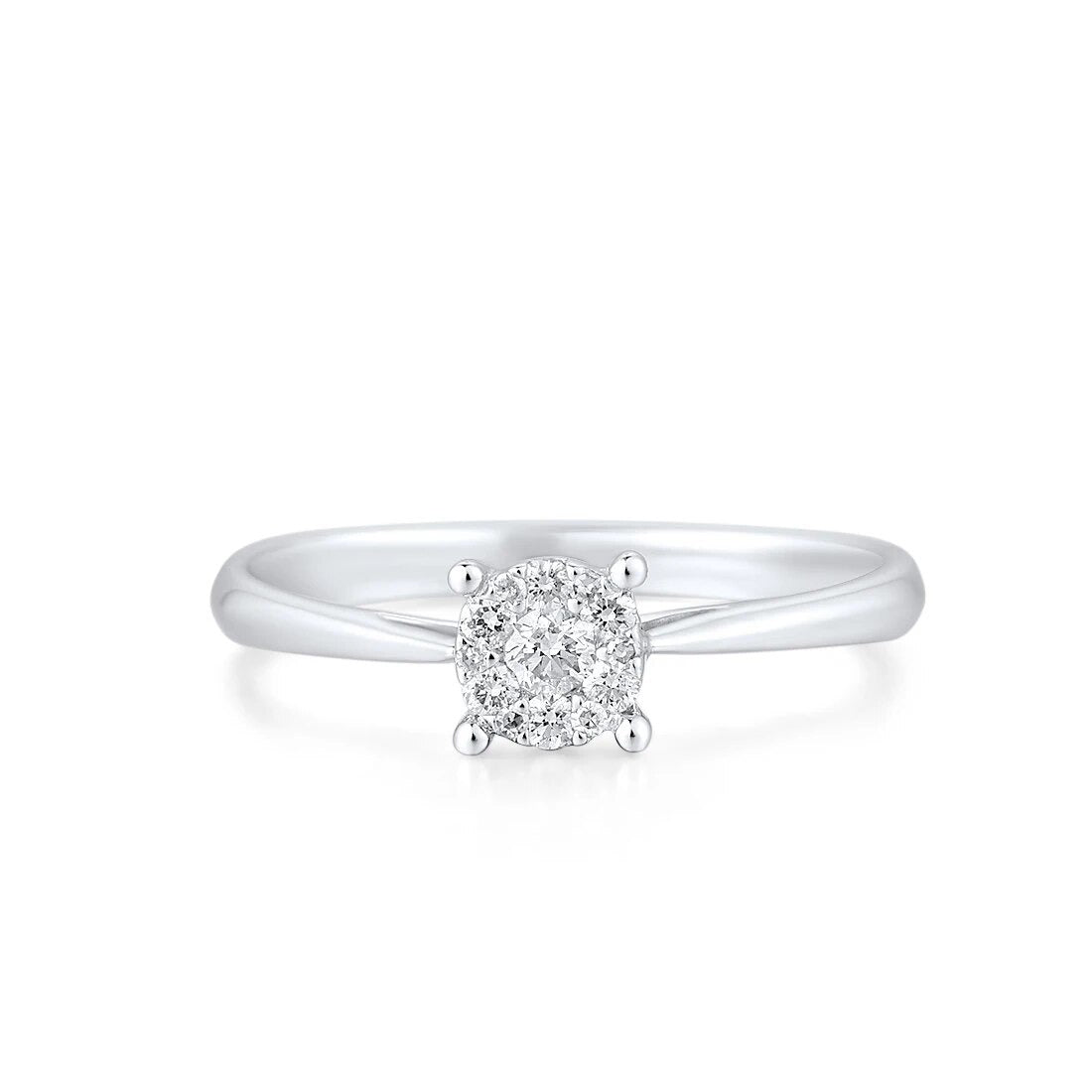 Elegant White Gold Rings For Women. Natural Diamond Engagement Rings.
