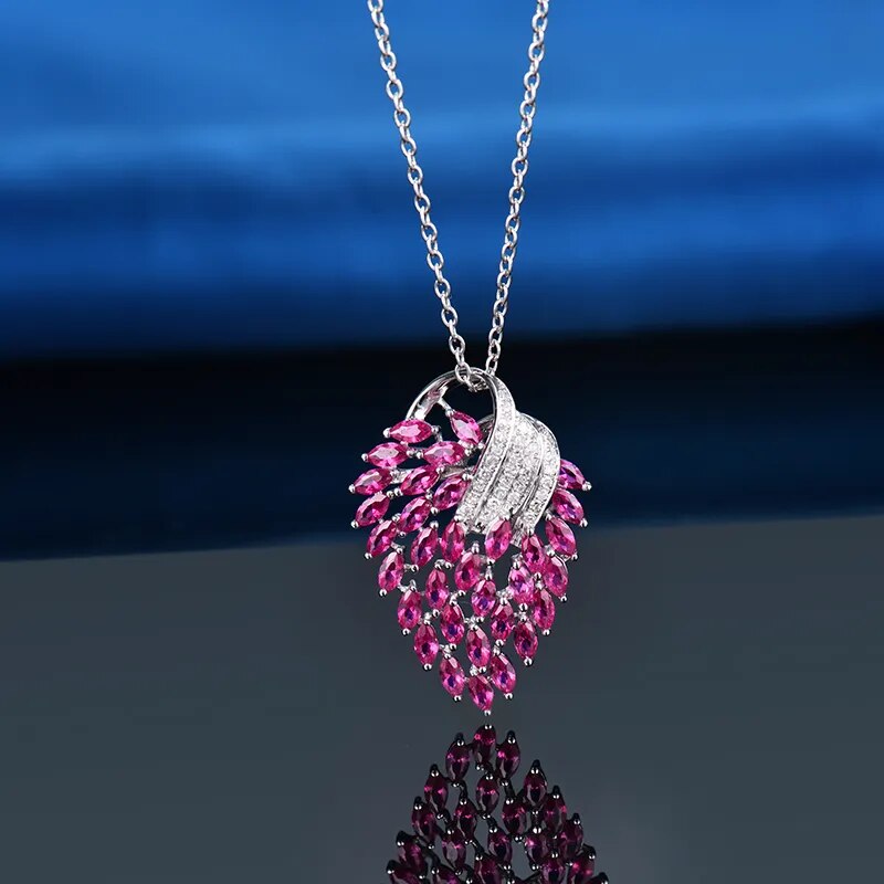 Elegant Pink Ruby and Diamond Pendant.