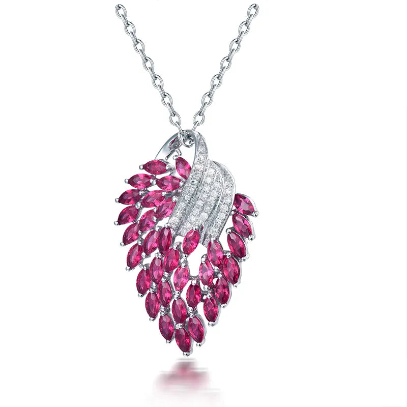 Elegant Pink Ruby and Diamond Pendant.