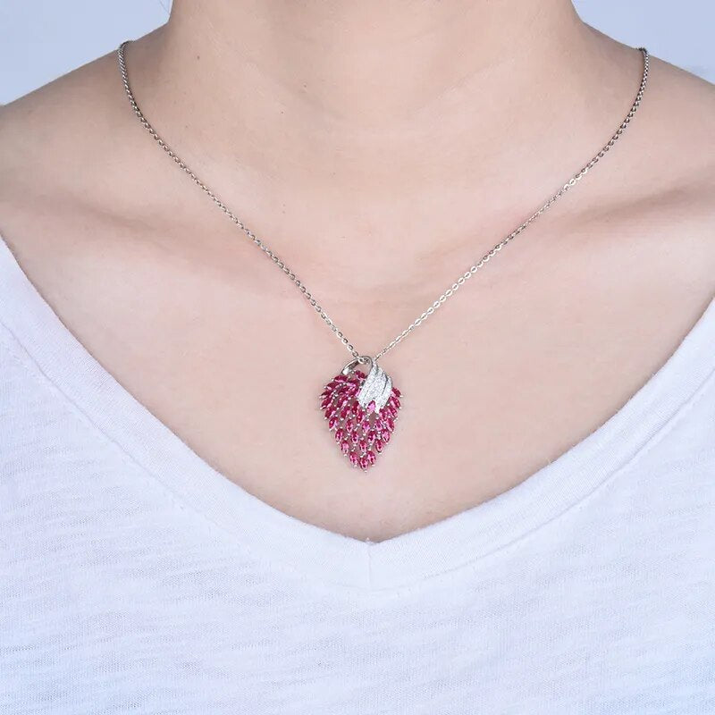 Elegant Pink Ruby and Diamond Pendant.