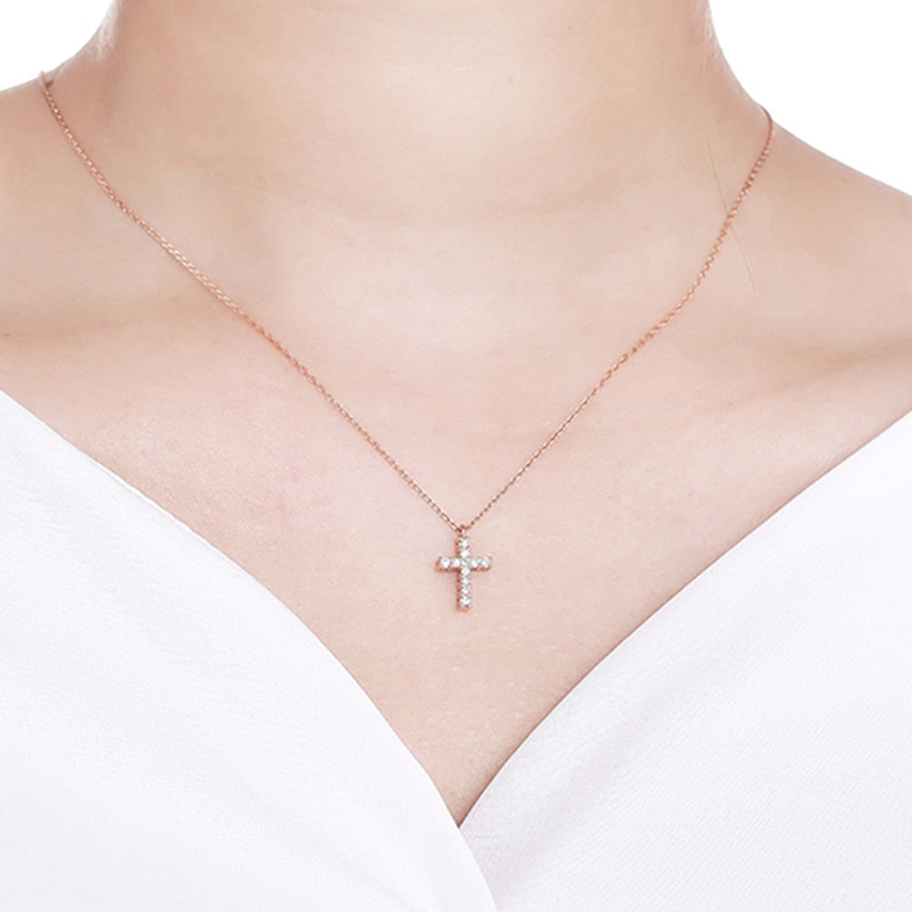 moissanite cross pendant necklace