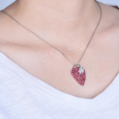 Elegant Pink Ruby and Diamond Pendant.