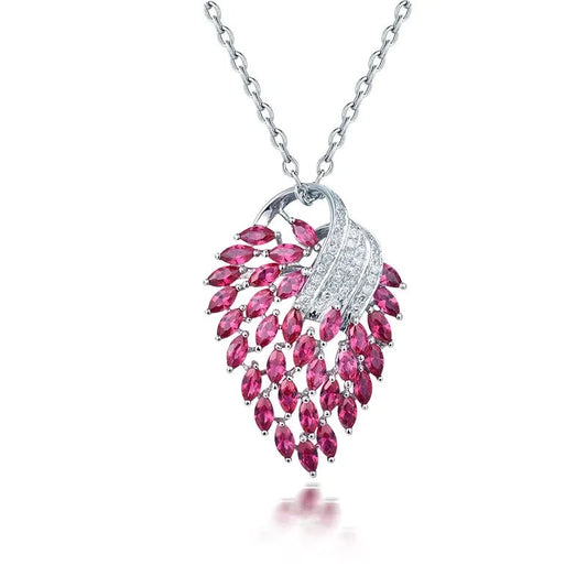 Elegant Pink Ruby and Diamond Pendant.