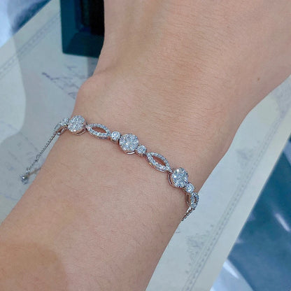 Elegant Diamond Bracelet. 1.0 Carat. Natural Diamond Jewelry.