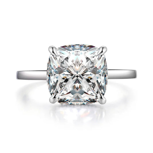 Elegant 5.0 Carat Cushion Moissanite Rings.