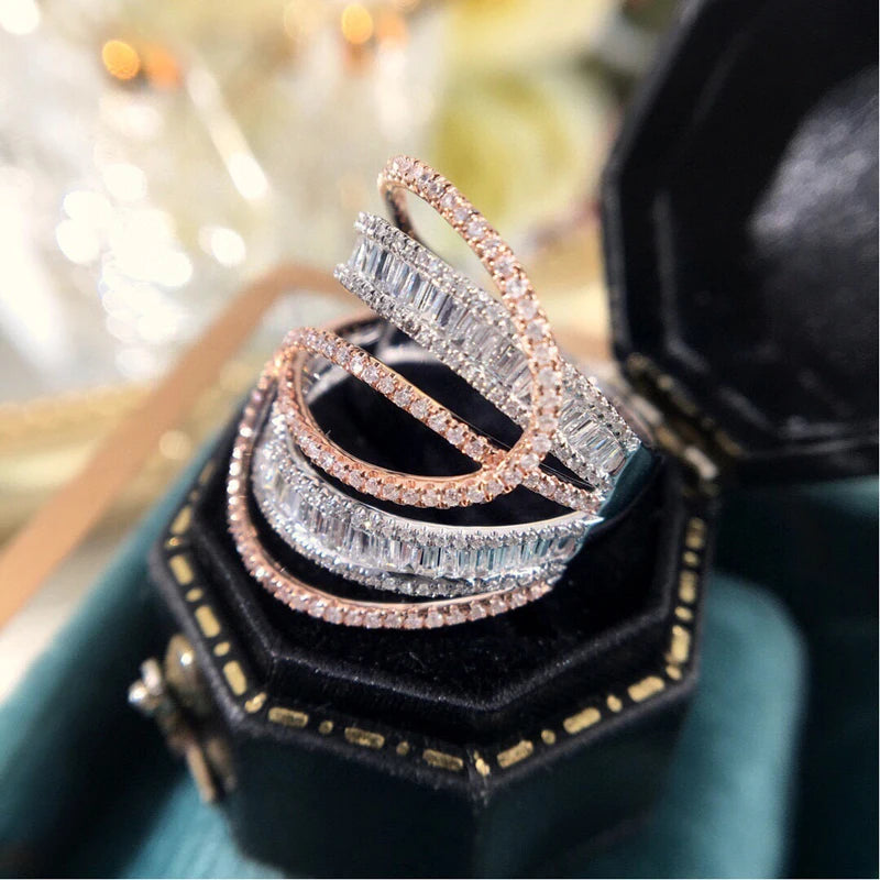 1.0ct Real Diamond Ring – 18K White & Rose Gold.