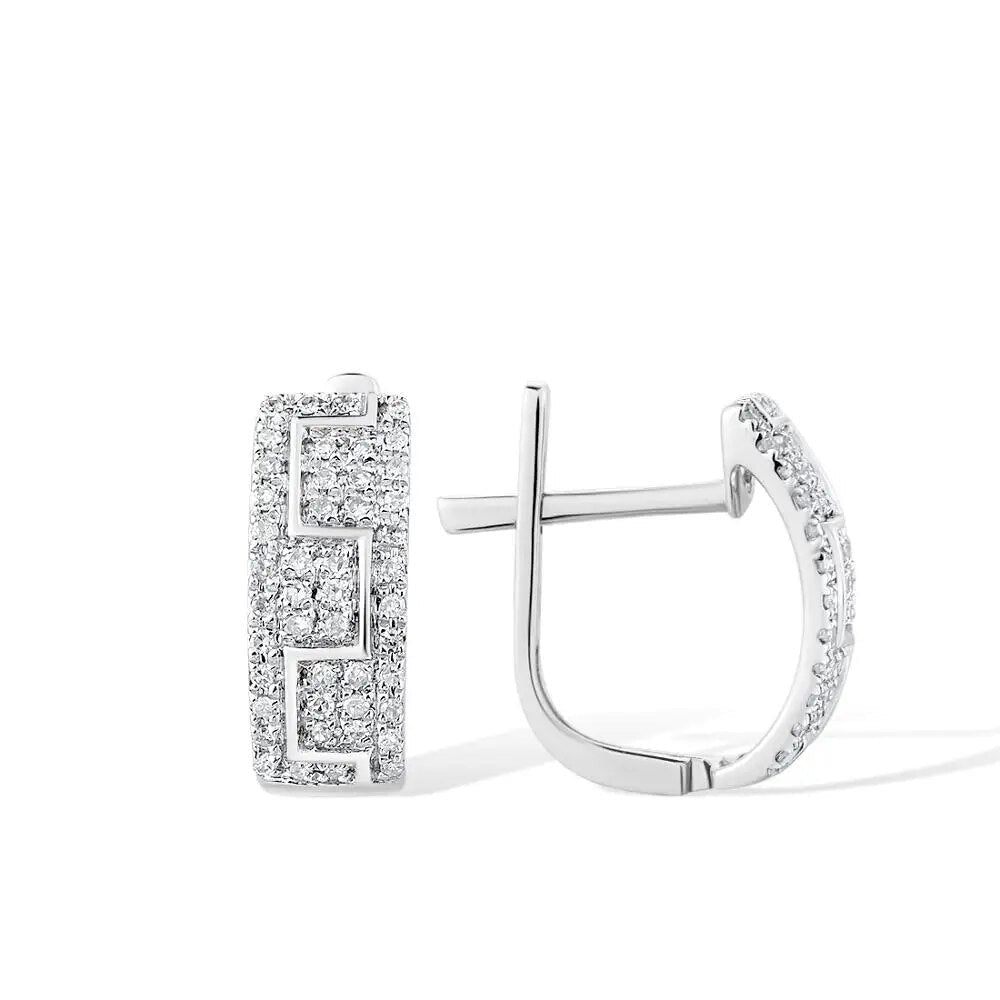 Elegant Diamond Earrings. Natural Diamonds. 14K White Gold.