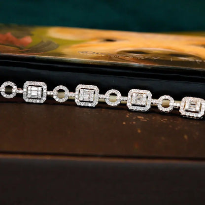 18K Rose Gold. Natural Diamond Bracelet. 1.70 Carat. Diamond Jewelry.