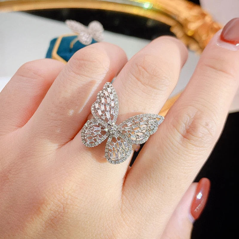 0.60ct Diamond Butterfly Ring in 18K White Gold.