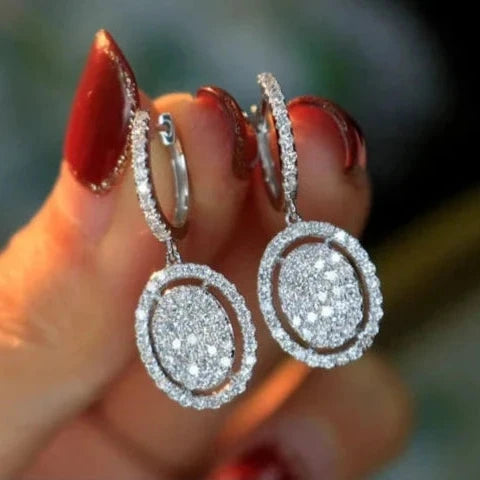 Elegant Diamond Earrings 1.20ct. 18K White Gold.