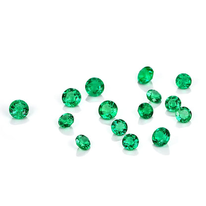 Columbian Emerald Gemstone Round 0.9mm. To 12mm. Lab-Grown Emerald.