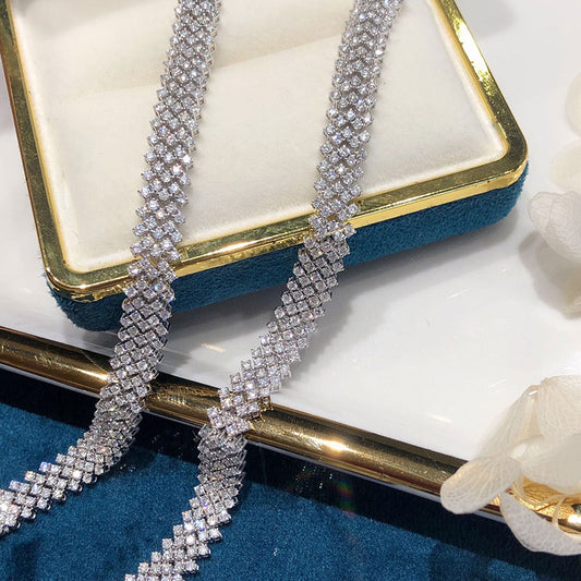 4.0 Carat Natural Diamond Luxury Bracelet 18K White Gold