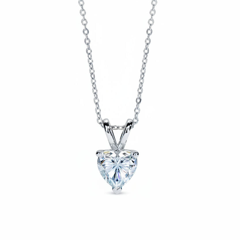 Heart Cut Moissanite Pendant Necklace for Women 2 ct to 5 ct.