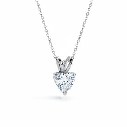 Heart Cut Moissanite Pendant Necklace for Women 5 Carat 