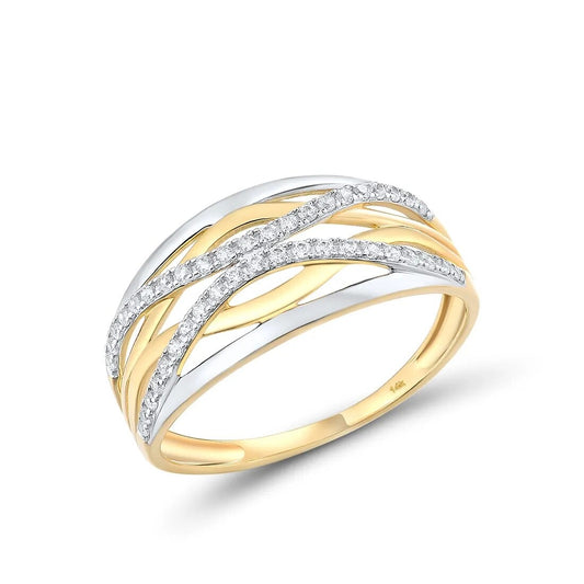 Elegant Diamond Rings. 0.20 Carat Natural Diamond. 14K Yellow Gold.
