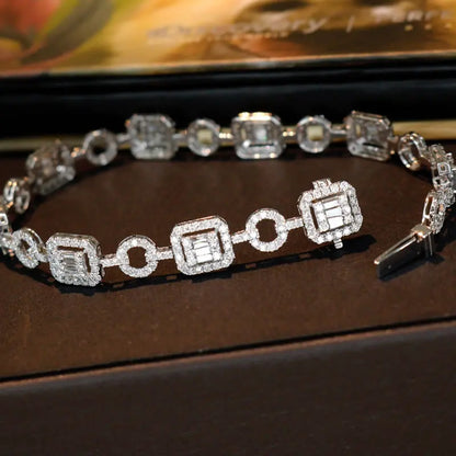 18K Rose Gold. Natural Diamond Bracelet. 1.70 Carat. Diamond Jewelry.