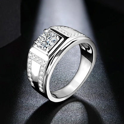 Luxury Moissanite Men Rings. 1.0 Carat. D VVS1.