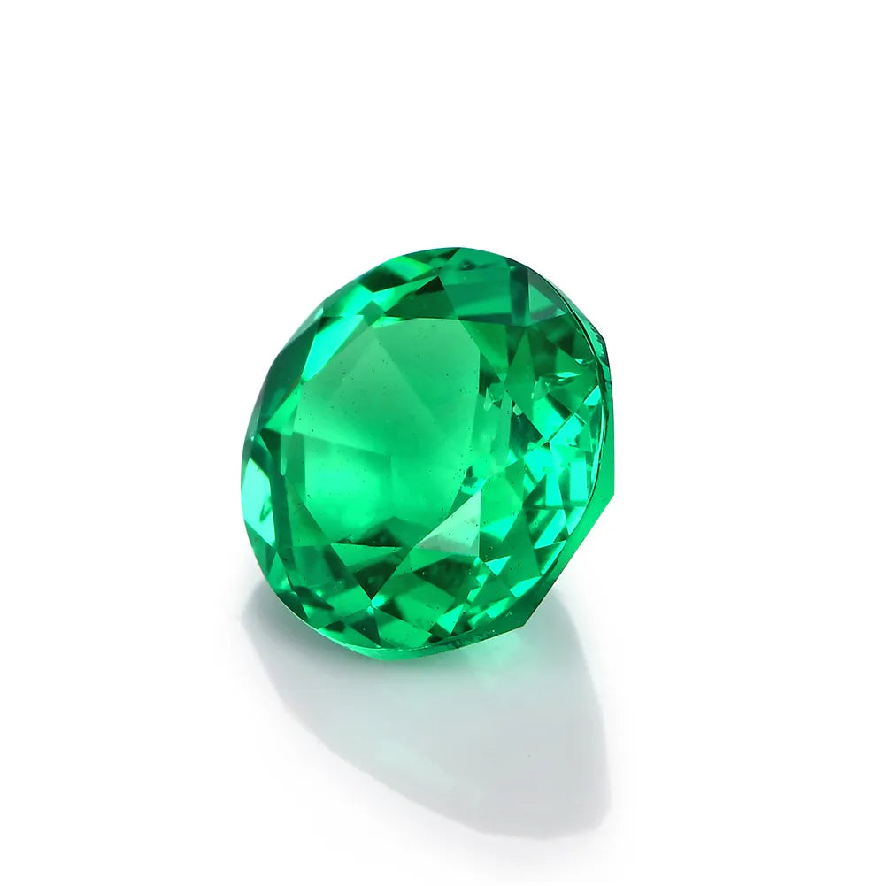 Columbian Emerald Gemstone Round 0.9mm. To 12mm. Lab-Grown Emerald.