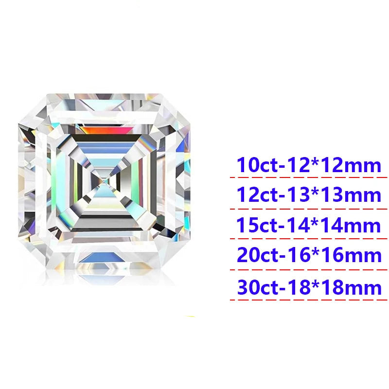 Huge Moissanite Gems 10–30 Carat – Oval, Emerald & More. Asscher Cut 