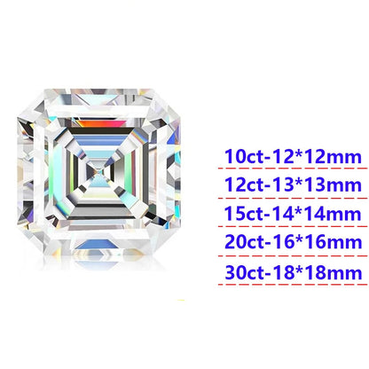 Huge Moissanite Gems 10–30 Carat – Oval, Emerald & More. Asscher Cut 