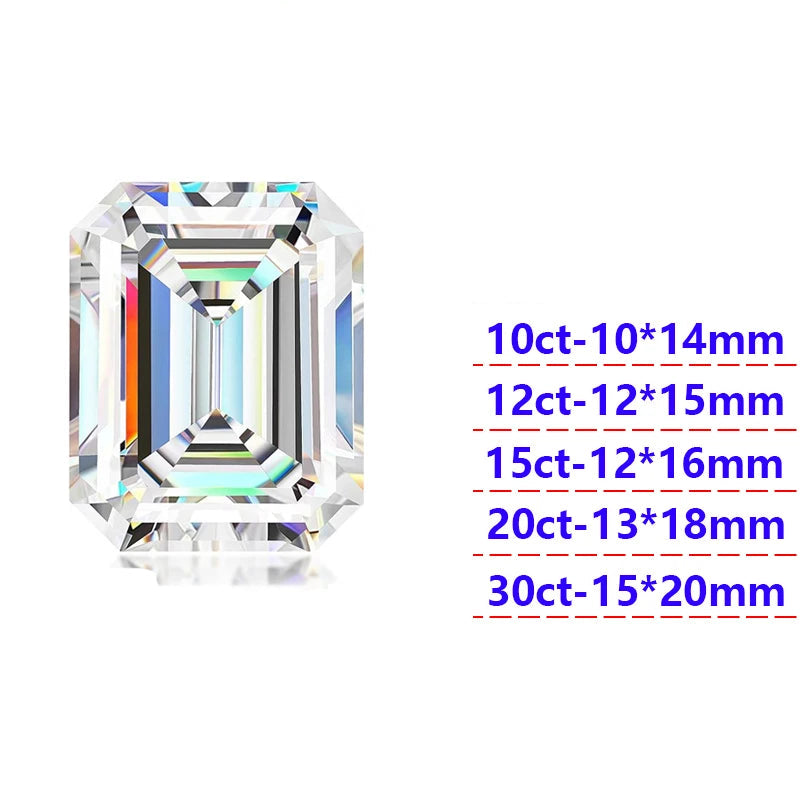 Huge Moissanite Gems 10–30 Carat – Oval, Emerald & More. Emeralnd cut 