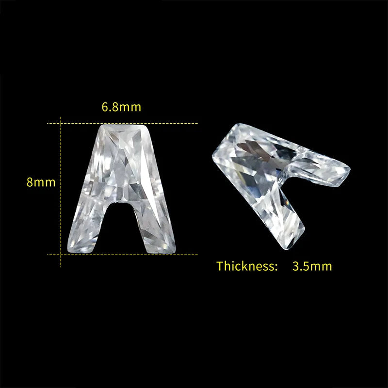 Letter A moissanite loose stone D Color VVS1