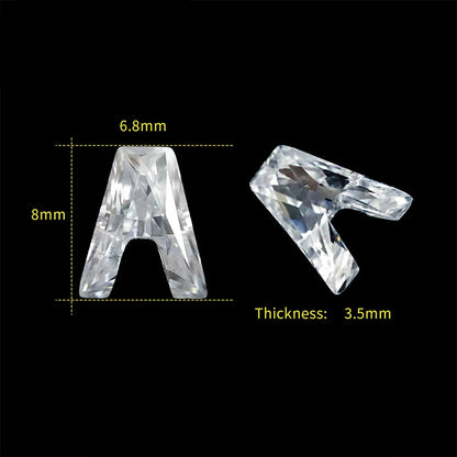 Letter A moissanite loose stone D Color VVS1