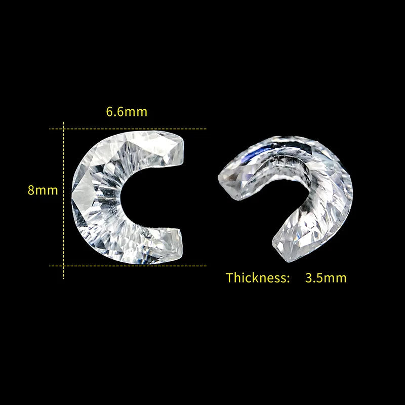 Letter C moissanite loose stone D Color VVS1