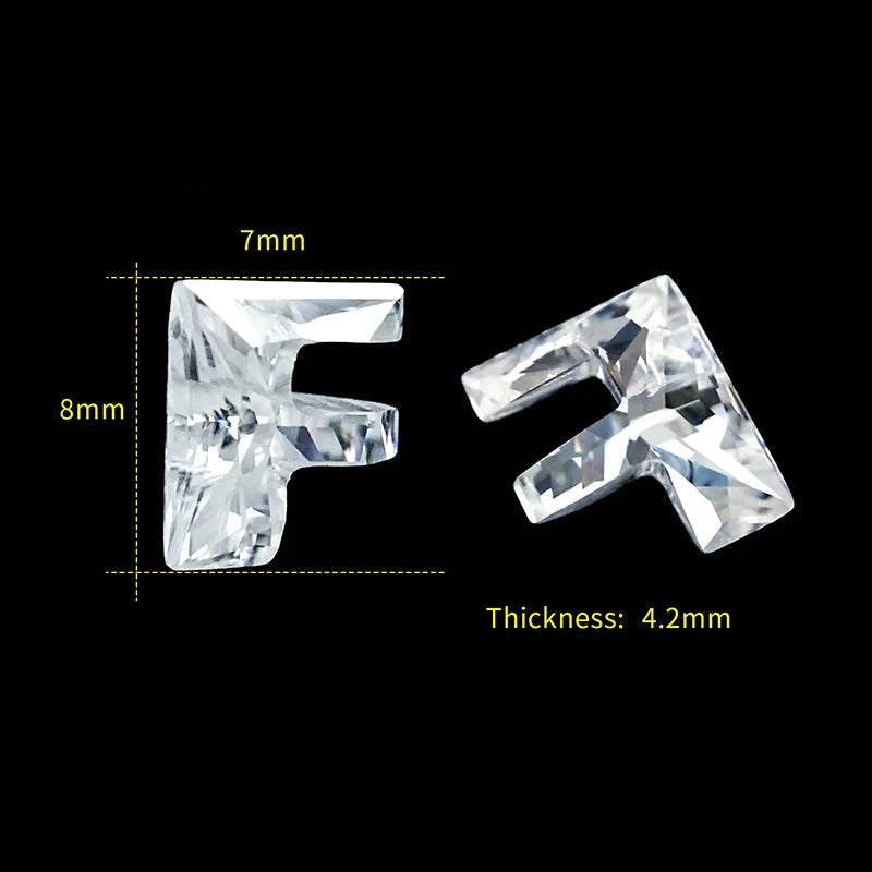 Letter F moissanite loose stone D Color VVS1
