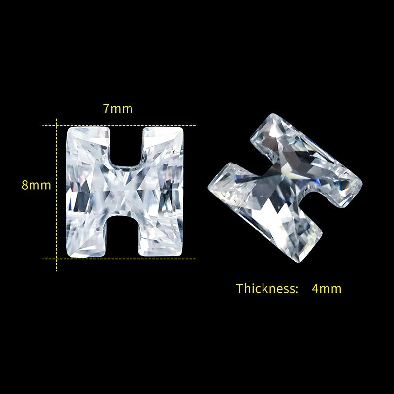 Letter H moissanite loose stone D Color VVS1
