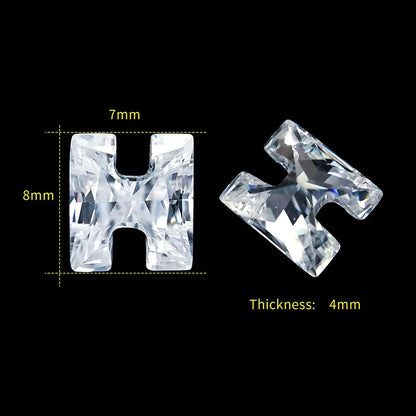 Letter H moissanite loose stone D Color VVS1

