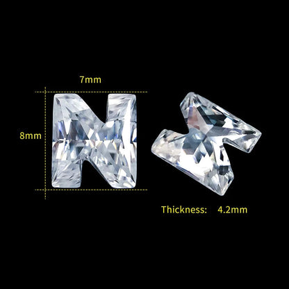 Letter N moissanite loose stone D Color VVS1
