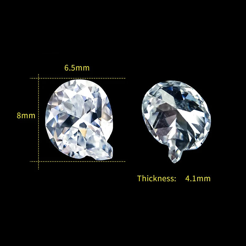 Letter Q moissanite loose stone D Color VVS1
