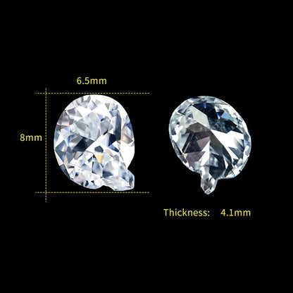Letter Q moissanite loose stone D Color VVS1
