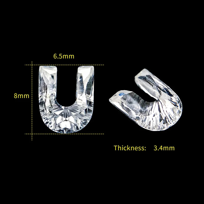 Letter U moissanite loose stone D Color VVS1
