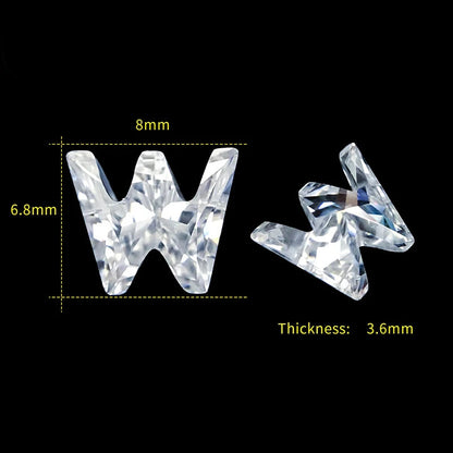 Letter W moissanite loose stone D Color VVS1
