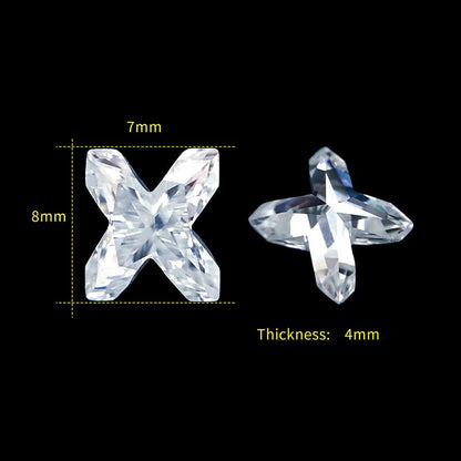 Letter X moissanite loose stone D Color VVS1
