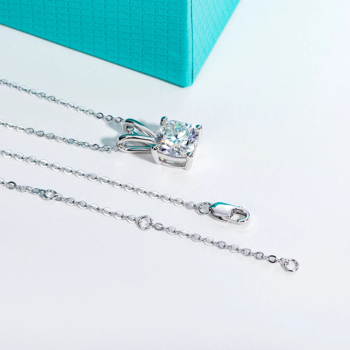 Luxury Cushion Cut Moissanite Pendant Necklace for Women 2 ct  to 5 ct.