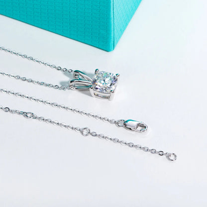 Luxury Cushion Cut Moissanite Pendant Necklace for Women 2 ct  to 5 ct.