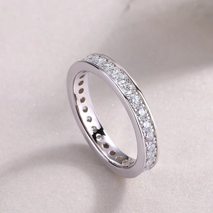 D VVS1 Moissanite Eternity Ring – 18K White Gold Plated Best rings
