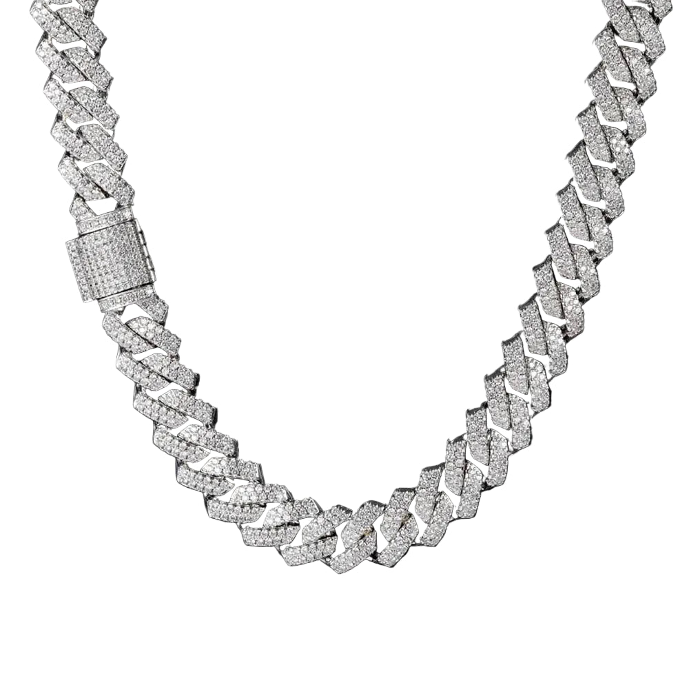 Luxury Moissanite Cuban Chain Necklace – 925 Silver, Iced Out, Top Quality