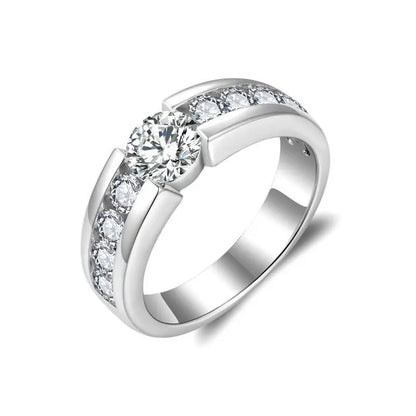 Luxury men's D Color VVS1 moissanite engagement ring
